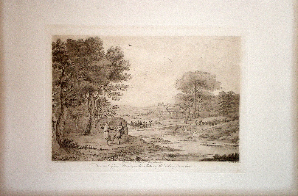 お値下げしました。グラハムクラーク銅版画“牛さんのお帰り“