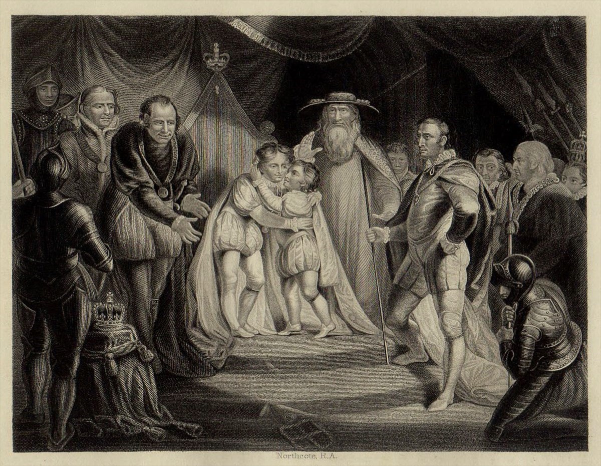 ノースコート原画の「キングリチャード二世」の銅版画　1840年ロンドンにて出版 1840年鋼版画 Gallery of Pictures Northcote シェイクスピア 第3幕 第